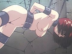 Chained Hentai bekommt dildoed Arsch und wetpussy