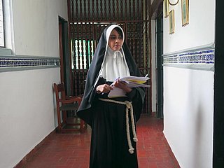 Nothing like deep fucking this nun in her wet cunt