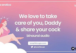 Asmr Wir lieben es, sich um Sie, Daddy zu kümmern, und teilen Sie Ihren Schwanz [Audio-Rollenspiel] [Dreier]