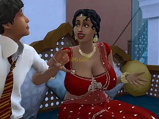 Desi telugu shove around sari ciocia Lakshmi został uwiedziony przez młodego mężczyznę - tom 1, część 1 - Depraved Whims - z angielskimi napisami