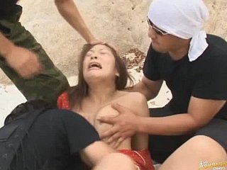 Cute Akane Mochida Gets Gangbanged and Unseeable near Cum superior to before the Run aground