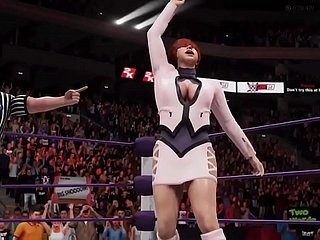 Cassandra broom Sophitia vs Shermie broom Ivy - ¡Terrible final! - WWE2K19 - Waifu Wrestling