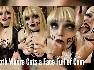Goth Prostitute mendapat wajah penuh dengan cum (pratinjau)