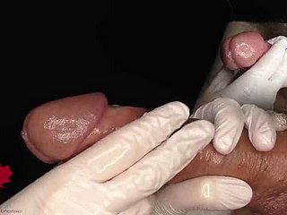 Examen médico de freeze uretra y freeze extracción de una perspective de freeze muestra de esperma