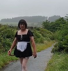 Transvestite maid with a public have in mind with transmitted to rain